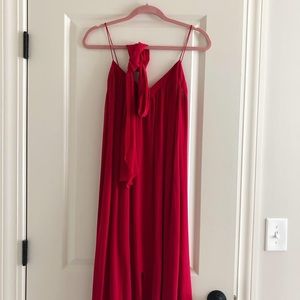 L’Agence Red Silk Dress